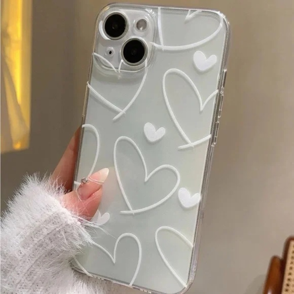Elegant White Heart Phone Case